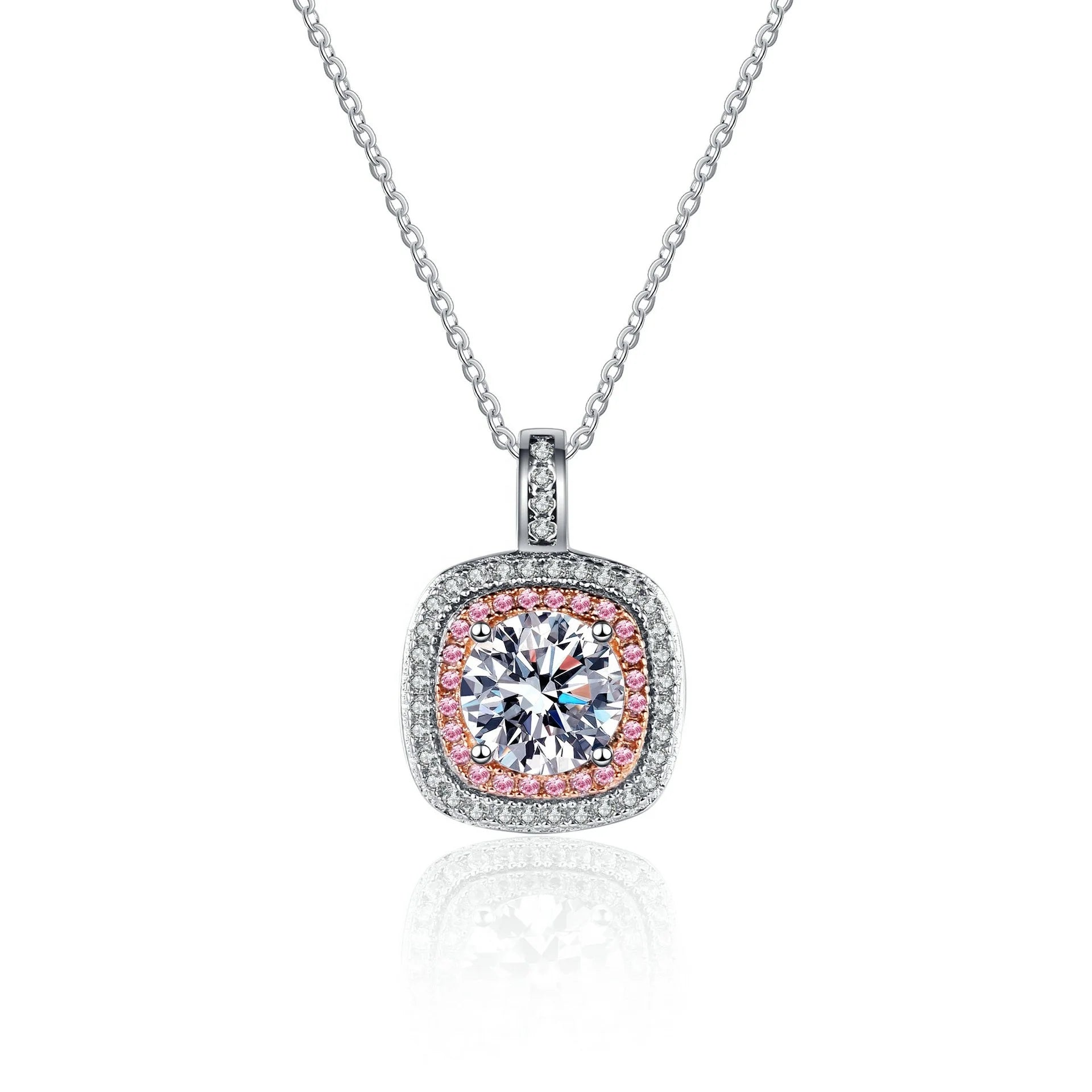 Luxury VVS Diamond Moissanite Necklace 925 Sterling Silver Necklace Moissanite Necklace Women