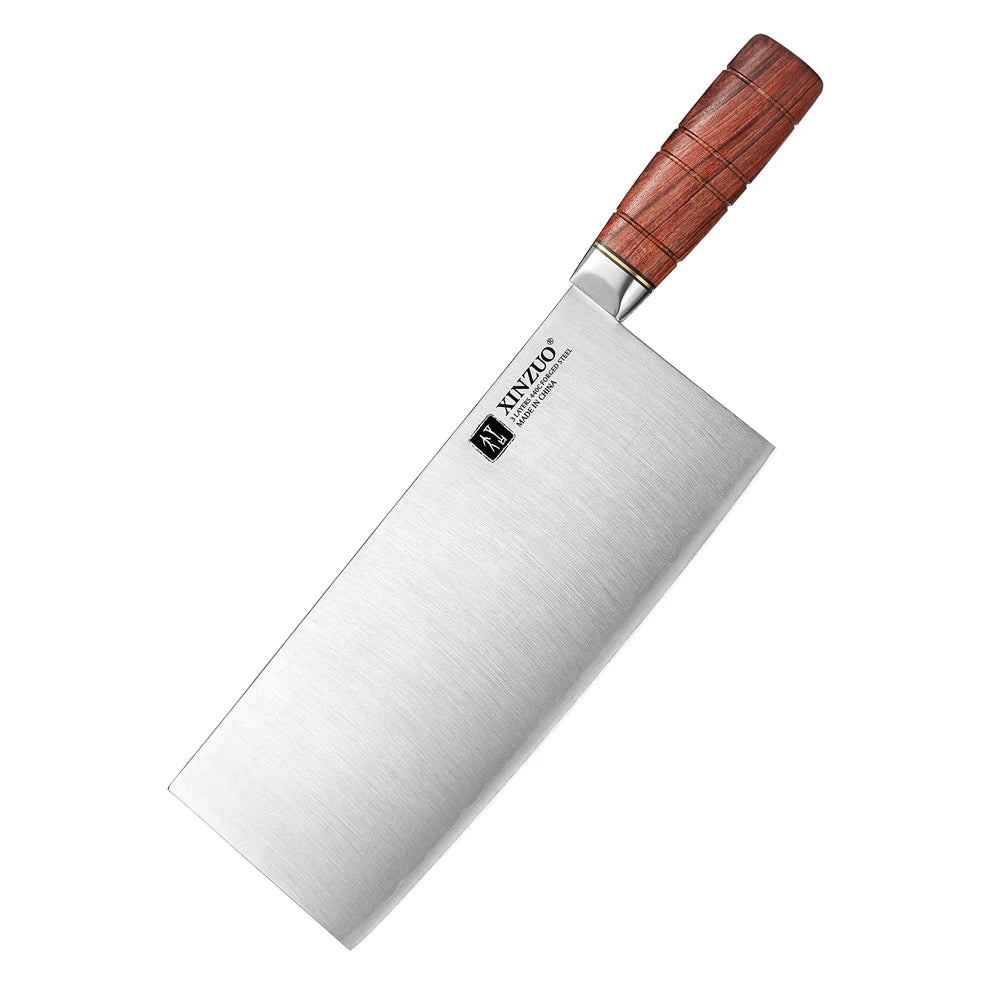 XINZUO 9 Inch Slicing Knife Custom 3 Layers Composite Steel Kitchen Vegetable Chef Knives Red Wood Handle New Design
