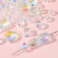 Transparent AB Color Crystal Glass Beads Butterfly Pointed Flat Square Shape 10mm High Quality Machine Cut Polished for Jewelry