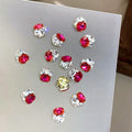 2025 High-End Luxury 3D Nail Jewelry Shining Pearl Peach Heart Design Popular European American Metal Accessory Made Premium