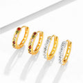 Factory Low Price Advanced Sense Unique Colorful Zircon Round Earrings