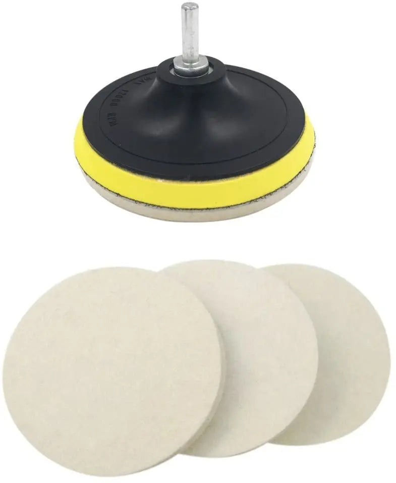 5 Inch Wool Felt Polishing Pad with Flocking Hook & Loop Back OEM Customizable Abrasive Disc for Buffing Wheels Polish