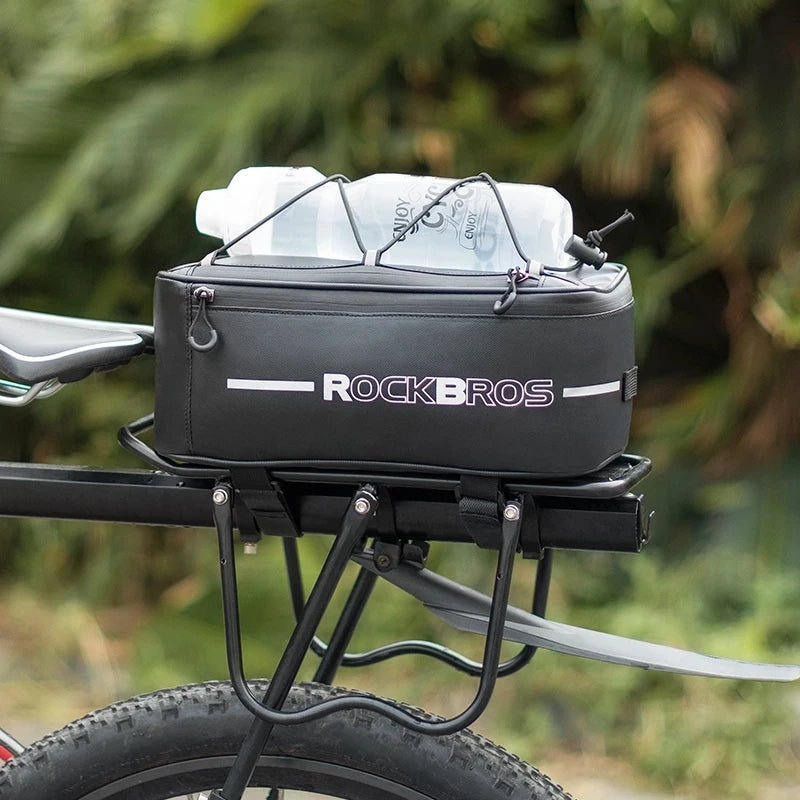 ROCKBROS 4L Waterproof Bicycle Seat Rack Bag With Rain Cover Bike Rear Rack Bag