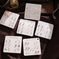 VKME Fashion Ins Style Heart Pearl Stud Earrings Trend 6 Set Stars Stud Earrings for Women Jewelry