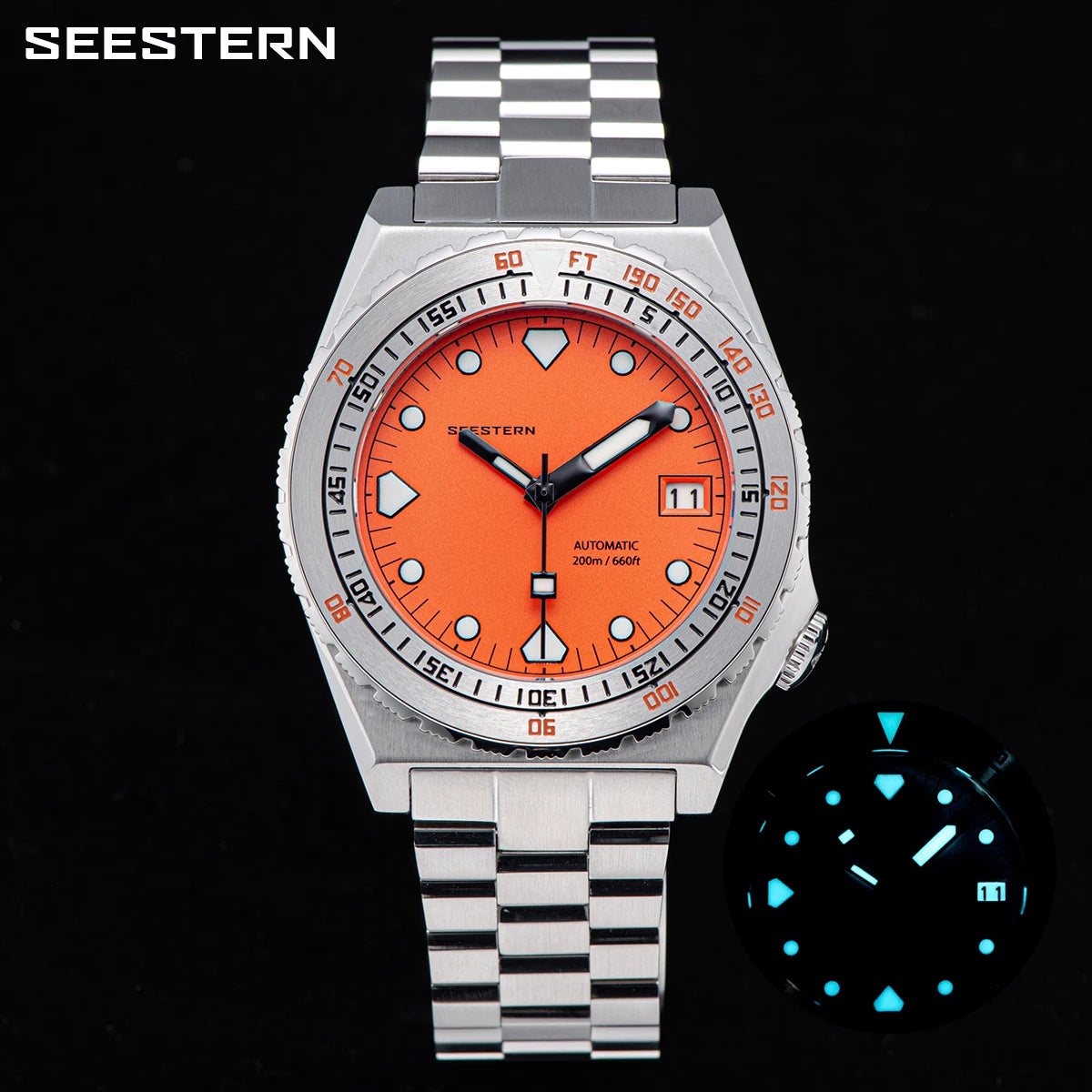 Factory Price Free Ship Sapphire 20atm Bgw9 Japan Nh35 Mechanical Automatic Stainless Steel Diver Dive Watch Man for Sale