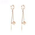 Wholesale Trendy Jewelry Stainless Steel Rose Gold Plated Cubic Zirconia butterfly Hoop Earrings for Women China Supplier