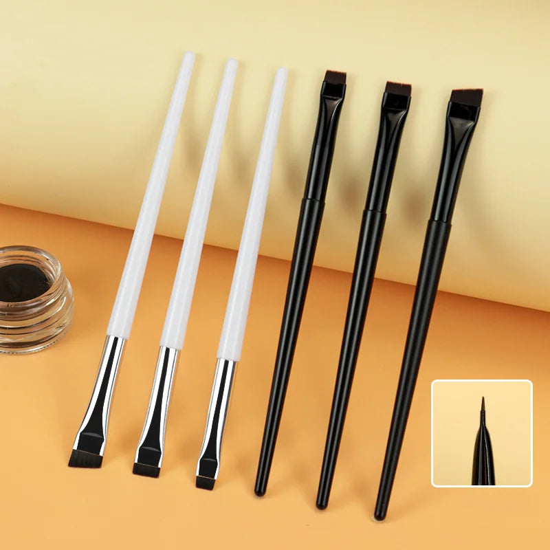 Portable Brow Liner Contour Brush Super Thin Flat and Straight Outline Eyeliner Brush Angled Sharp Fine Oblique Eyebrow Brush