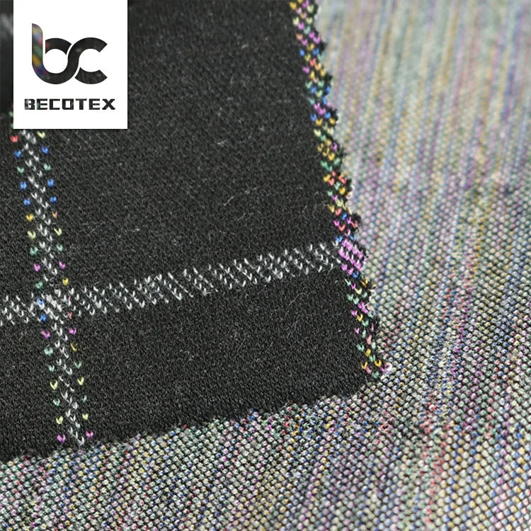 2026 Factory Hot Sale TR Stretch Check Shirt Fabric Dyed Jacquard Knitted Cloth Fabric