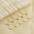 Factory Direct Sales Unisex 18K Gold Plated Stainless Steel Snake Chain Initial Natural Shell 26 Letter Pendant Necklace Gift