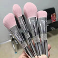 Private Label Bling 11-Piece Silver Synthetic Hair Makeup Brush Set Plastic Electroplate Handle for Face Eye Foundation MegaBDM