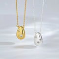 Fine Jewelry 925 Sterling Silver Circle Pendant Witn Zircon Necklace for Women 18K Gold Plated Collarbone Chain Silver Necklace