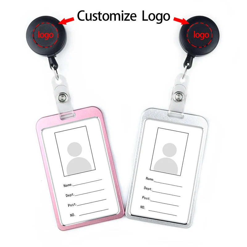 Top  Quality  Aluminum Alloy Card Holder Badge  Id Card Working Card Badge Holder With Badge Reel