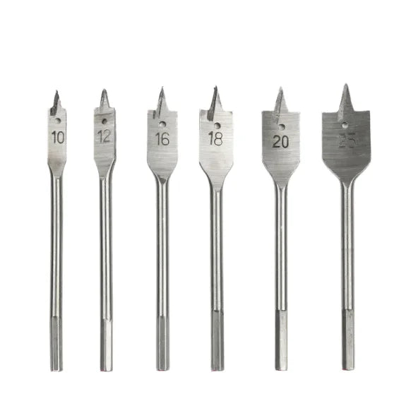 Professional Heavy-Duty 6-35mm Flat Wood Spade Drill Bit with Hex Shank for Woodworking Professional Drill Bits