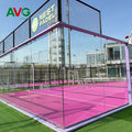 Panoramic Padel Tennis Court Outdoor 10m*20m with LED Lights and Metal Grid Cancha De Padel