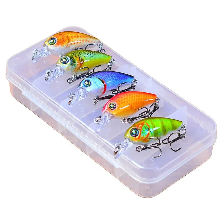 Mixed Colors  Minnow Baits Kit Wobbler Crankbaits With Box and Hooks Fishing Tackle Hard and Soft Baits Fishing Lure Set