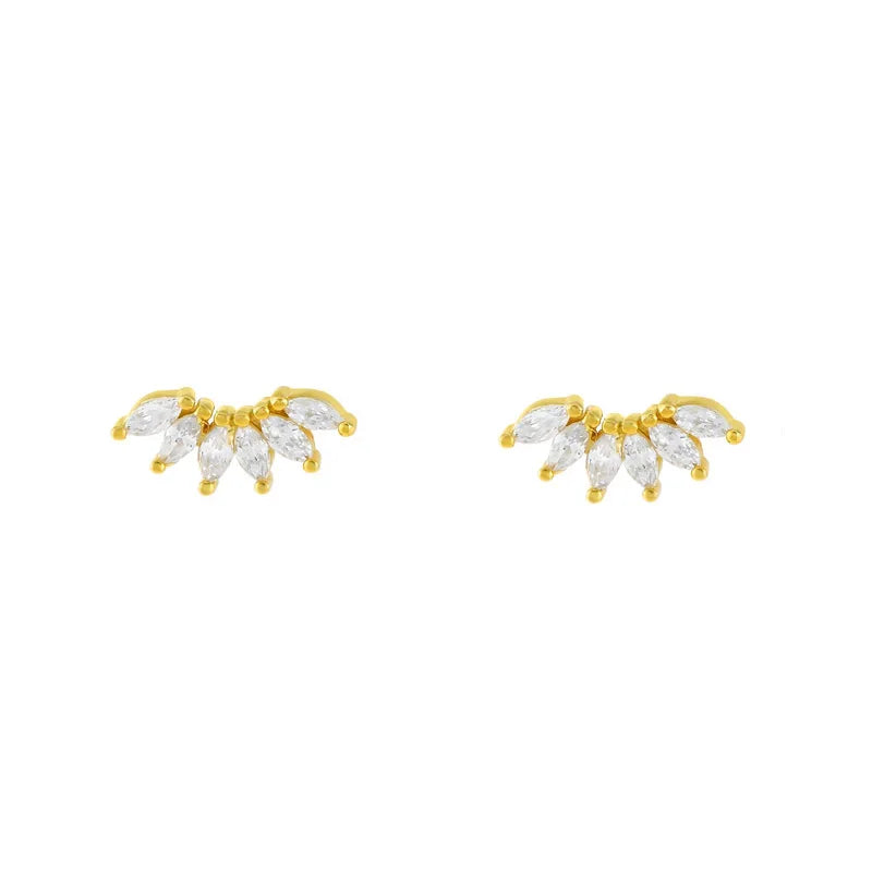 Fashion Women Jewelry Cubic Zirconia Diamond CZ Mini Marquise Crawler Stud Earrings
