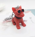 Promotional Simulated Puppy Puppies Sunglasses Dog Key Chain Bag Pendant Creative Animal Shape Pendant Gifts Wholesale