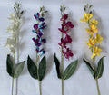 O-08061 New Design Artificial White Yellow Flower 6 Heads Orchid  Silk  for Wedding Home Decoration