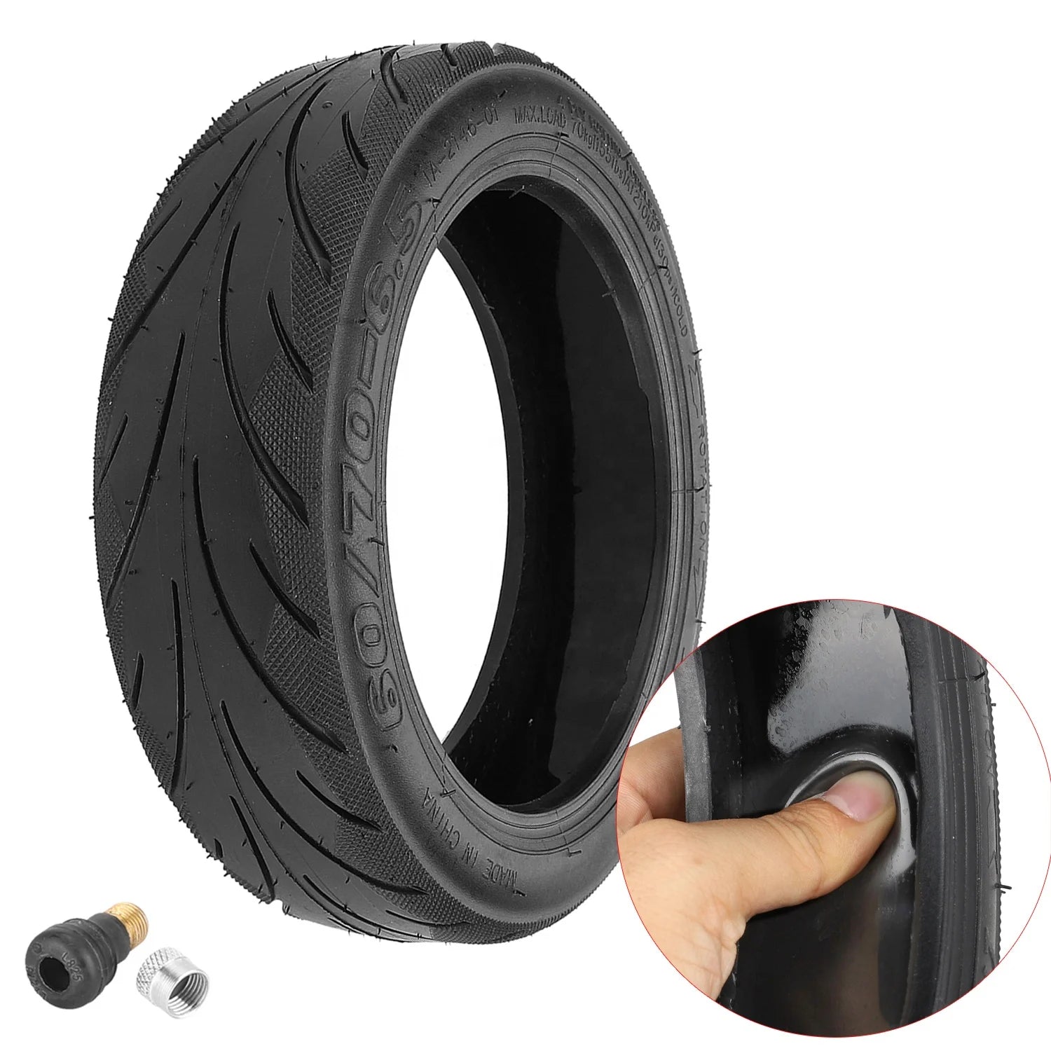 Ninebot MAX G30 Electric Scooter Tire Parts 10 Inch 60/70-6.5 Tubeless Tyre Wheels Front and Rear Made of Rubber