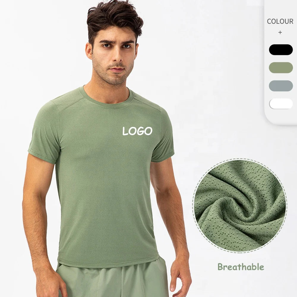 Custom Training Fitness Clothing Spandex Muscle Dry Fit Running Workout Men Gym Sport Custom T Shirts