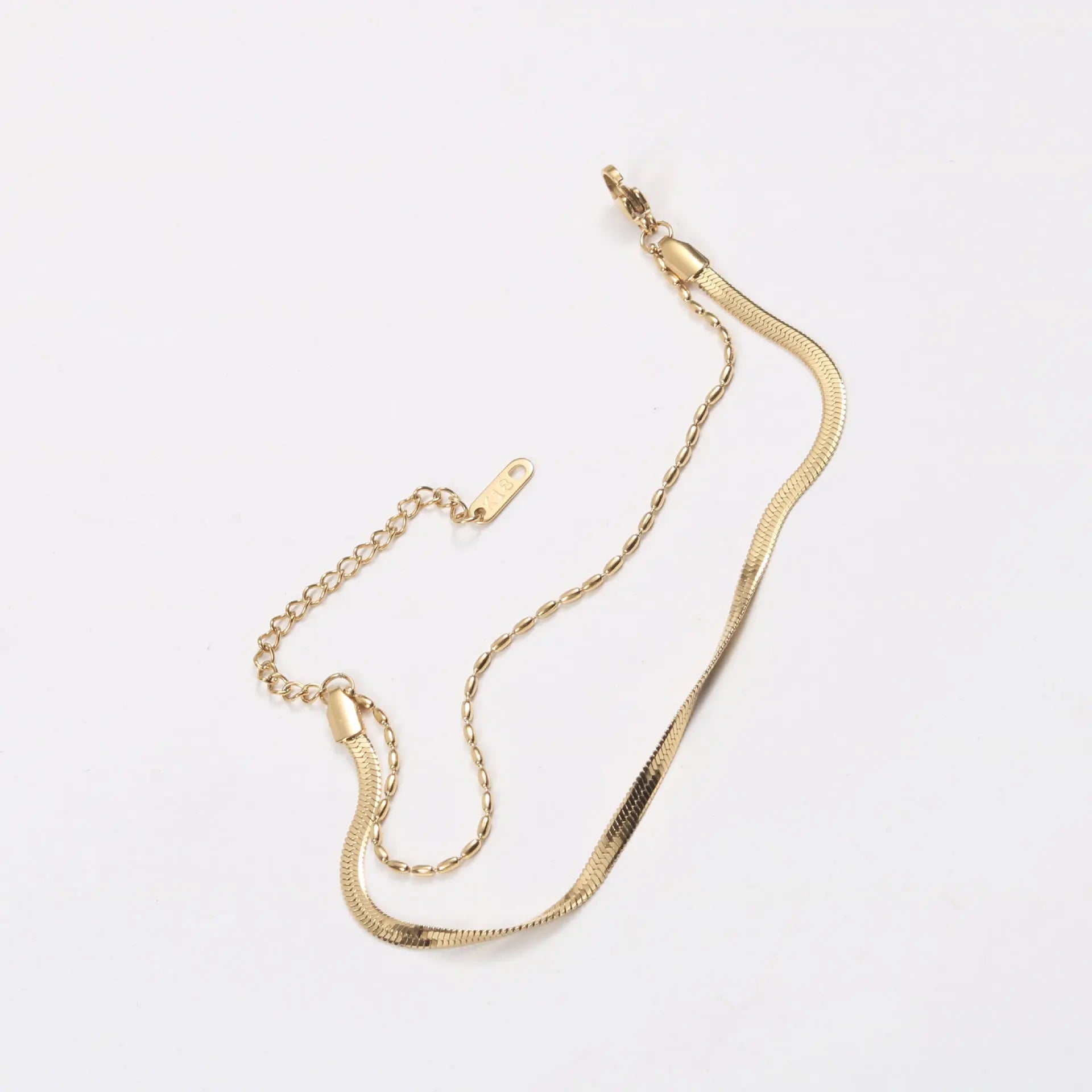 Fenny 18K PVD Gold Plated Fashion Versatile Double Layer Cylinder Snake Chain Bracelet Stainless Steel Jewelry Wholesale