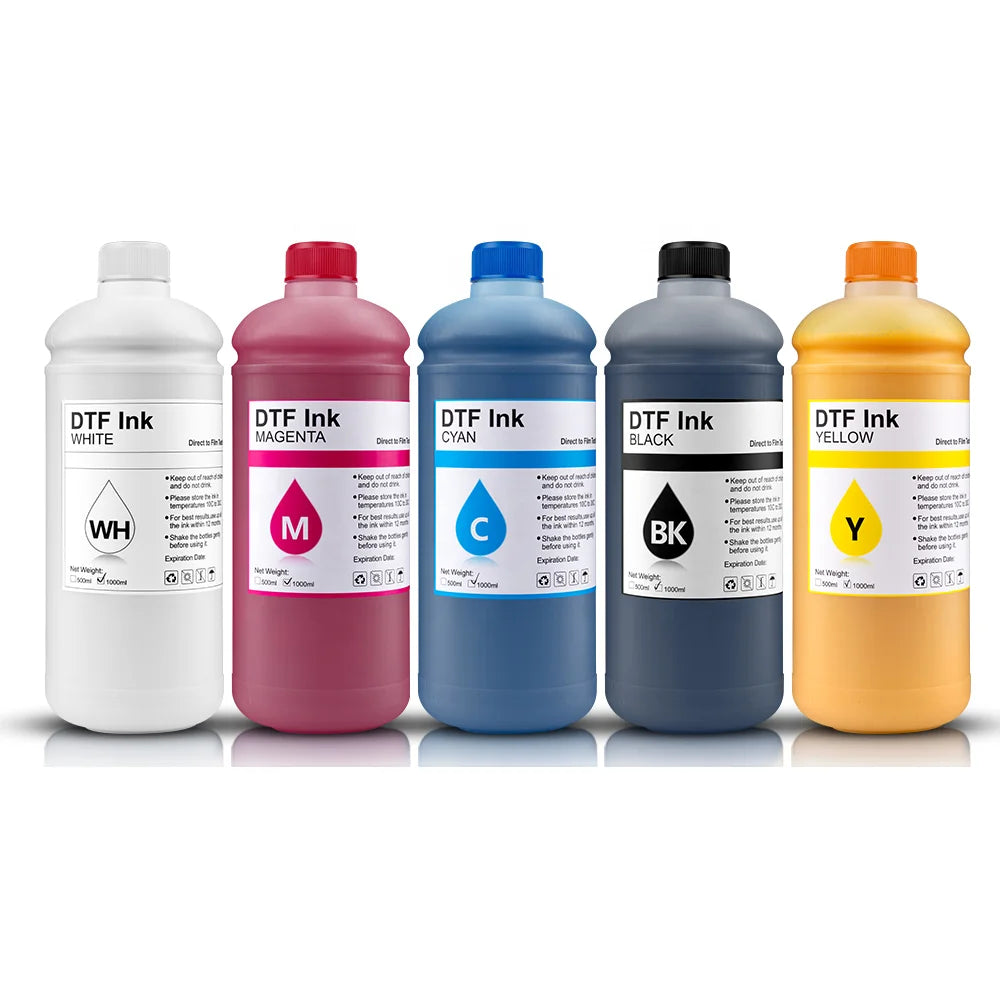 OCBESTJET 1000ML Neon DTF Ink for L1800 R1390 XP-15000 4800 DTF Printer and Hot Melt Powder Pet Film
