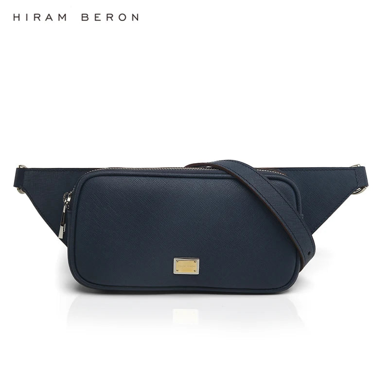Hiram Beron Mini Crossbody Organizer Luxury OEM ODM Wholesale Italian Saffiano Leather Waist Bag for Men