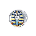 Wholesale Silver Ancient Egypt Pharaoh Charm Gold Colorful Enamel 925 Sterling Silver Charm for Original Bracelet Bangle SCC1858