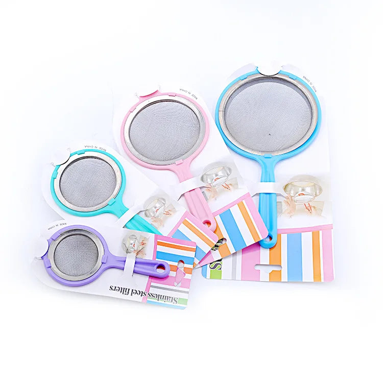 Stainless Steel Flour Sieve Sturdy Plastic Handle Eco-Friendly Multifunction Fine Mesh Sieve Strainer for Flour Noodle Juice Tea