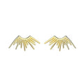 Designer 925 Silver Fashion Wholesale Jewelry 18K Gold Plated Laser sunlight Sun Rise Stud Earrings for Women