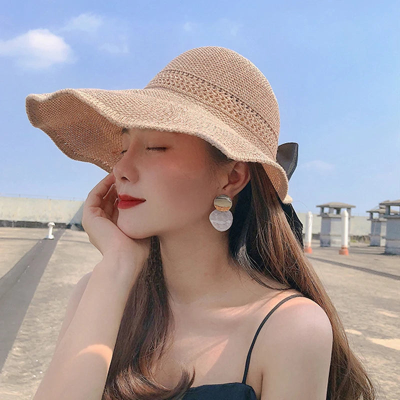 Customized Wide Edge Summer Hat Super Foldable Sunscreen Portable Hollow Versatile Sun Hat