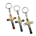 Soft Enamel Christianity Jesus Cross Keyrings Keychains Llavero Chaveiro Schlusselbund Portachiavi Custom Jesus Cross Keychain