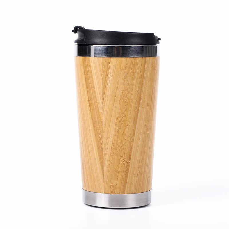 FX Factory New Product Unique Stainless Steel Bamboo Coffee Mug with Lid Insulated Vacuum Coffee Mug