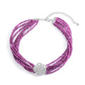 ZL0046 Abiding Handmade Multiple Layers Natural Ruby Gemstone 925 Sterling Silver Flower Adjustable Beads Bracelet