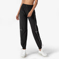 Customized Women Contrast Color Drawstring Bottom Quick Dry Casual Sports  Nylon Track Pants