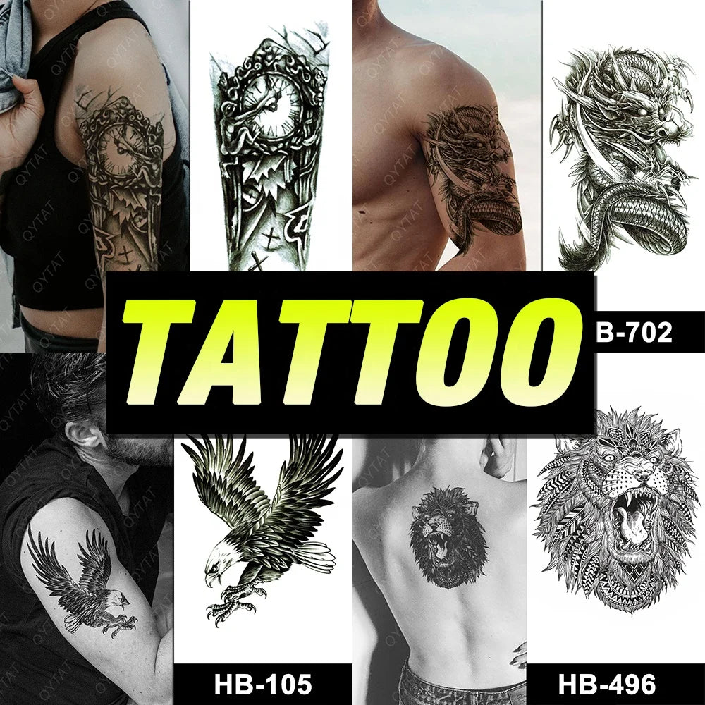 QYTAT Wholesale Waterproof Men Colour Fake Temporary Tatuajes Tattoo
