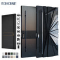 Yohome Customizable Black Glazed High Gloss Glossy Durable Aluminum Metal Security Pivot External Front Doors