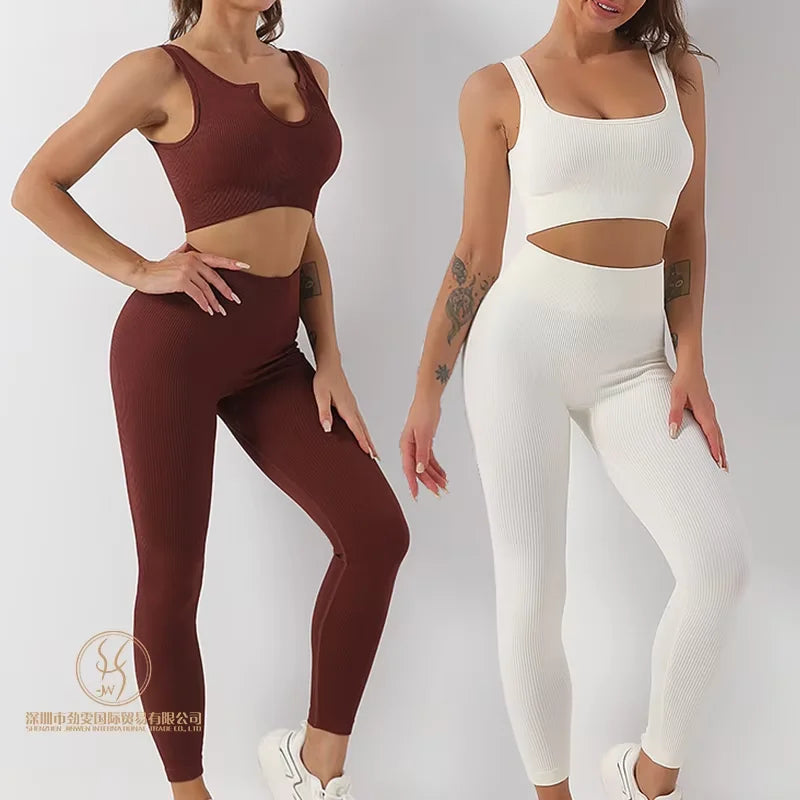 3 Pieces Yoga Set Sexy Womens Active Wear Sets Gym Seamless Workout Set for Women