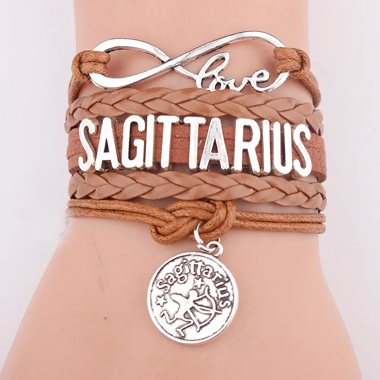 Zodiac Signs Capricorn Aquarius Pisces Aries Taurus Gemini Cancer Leo Virgo Libra Scorpio Sagittarius Mens Girls Women Bracelet