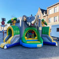 Dual Lane Kids Outdoor Party Inflatable Bouncer Elephant Springkasteel Jumping Bounce House with Slide for Kids' Bouncy Castle