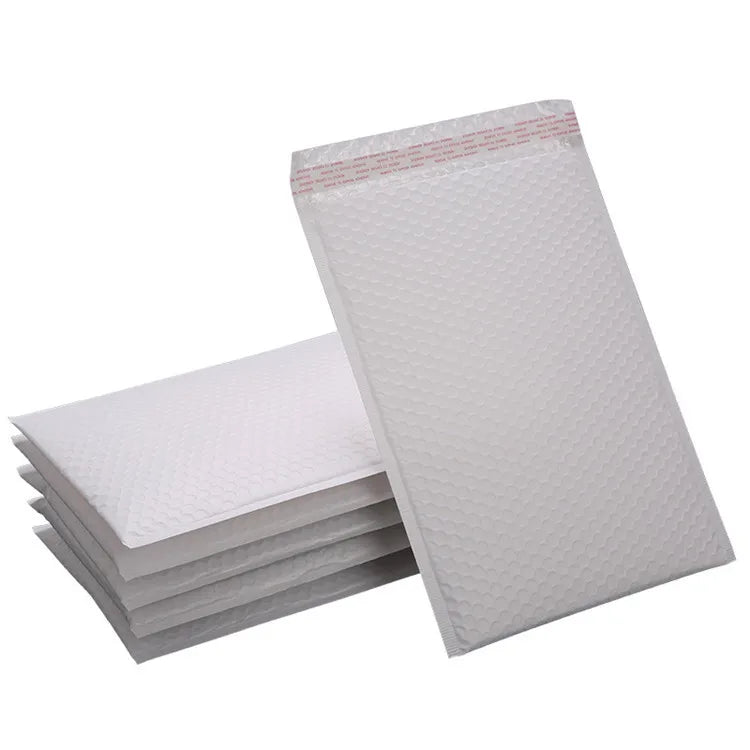 White Recyclable Waterproof Shockproof Self-Sealing Tear Resistant Bubble Mailer Envelopes Poly Shipping Bags Custom Size MegaBDM