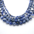 Wholesale 4/6/8/10mm Natural Sodalite Stone Beads Black Loose Beads for DIY Jewelry Making Black Beads Bracelet 1mm Hole Size
