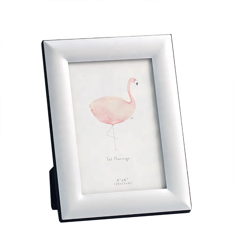 Modern Minimalist Laser Engraved Silver Plated Metal Photo Frame for Wedding Photos