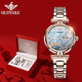 Oupinke 3180 OEM Luxury Lady Automatic Stainless Steel Waterproof Auto Date Watches Mechanical Women Wristwatches