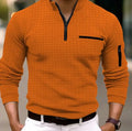 Customized Logo Casual Lapel Collar Golf Polo T-Shirt Quick Dry Long Sleeve Checked Polo Shirt for Men