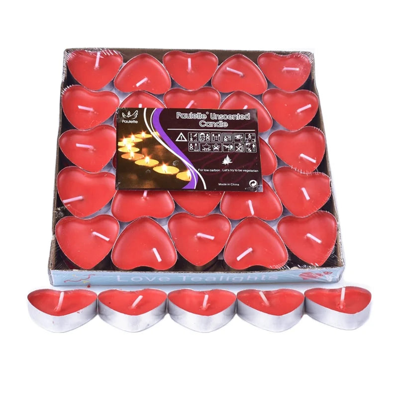 Wedding Festival Decoration Candle Heart Round Shapecrafts Red White Candles WAX for Party Birthday Decoration