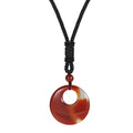 Fashion 30MM Pendant Carnelian Natural Stone Crystal Healing Stone Charms Rope Chain Necklace Handicraft Decoration Daily Gift