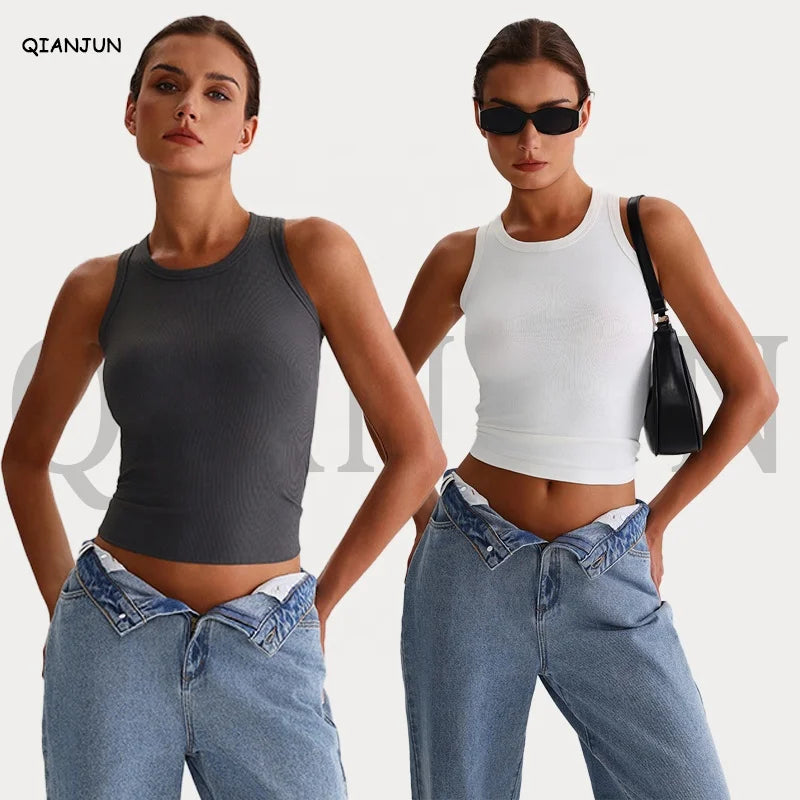 Wholesale Custom Women's Lightweight Yoga Top Solid Color Quick Dry Gym Wear for Workout Fitness Running Gym Workout Short
