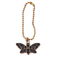 Factory Made Butterfly Shape Metal Key Chain LogosCustom Enamel Car Accessory Tags With Ball Chain