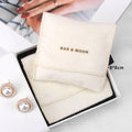 Personalized Earring Ring Jewelry Packaging Dust Pouch Mini Luxury Envelope Flap Cotton Flannel Bag with Custom Logo Printing